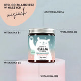 Te składniki i substancje odżywcze znajdują się w Keepin’ it Calm witamina Bears with Benefits: Ashwagandha, Witamina B1, Witamina B2, Witamina B6, Witamina B12.