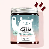 Opakowanie Keepin’ it Calm Sun witamin z Ashwagandha, Witamina B1, Witamina B2, Witamina B6, Witamina B12 od Bears with Benefits dla zmniejszenia stresu i zapewnienia sobie wewnętrznego spokoju.