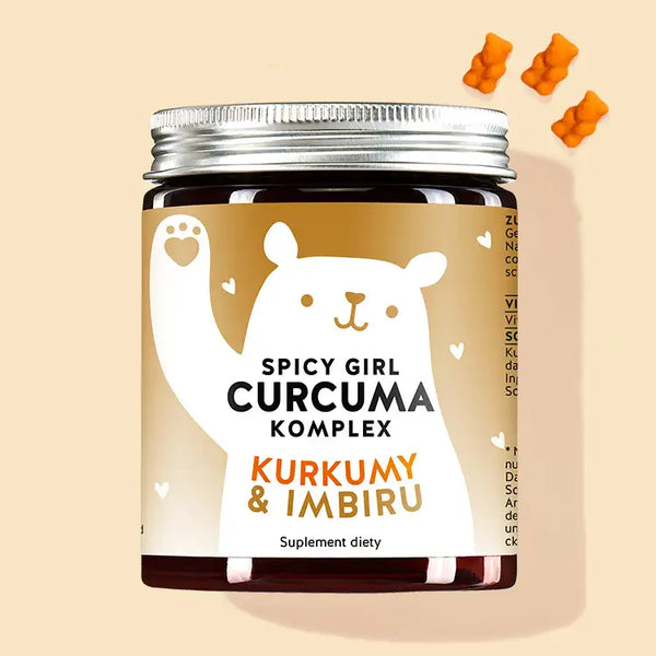 Puszka Spicy Girl z ekstraktem z korzenia kurkumy i imbiru od Bears with Benefits jako wszechstronny środek wzmacniający układ odpornościowy i organizm.