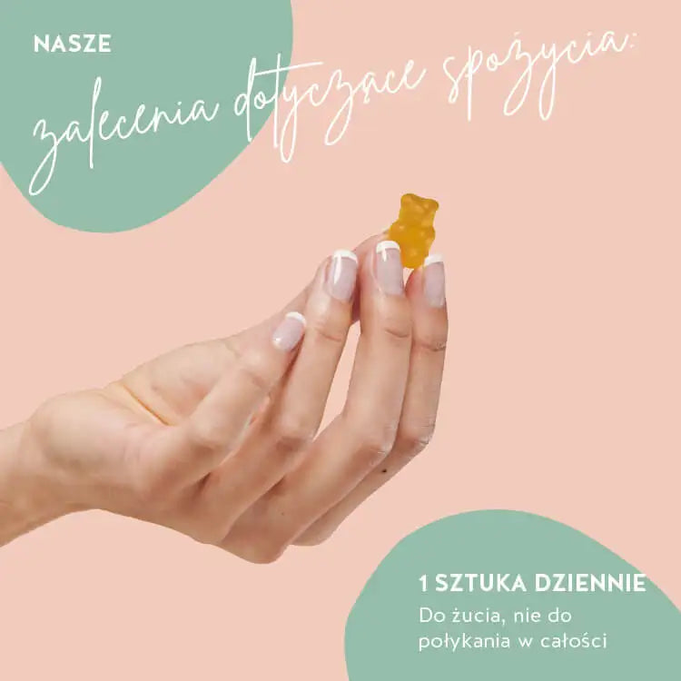 Jest to zalecenie dotyczące spożycia One Bear A Day witamin od firmy Bears with Benefits