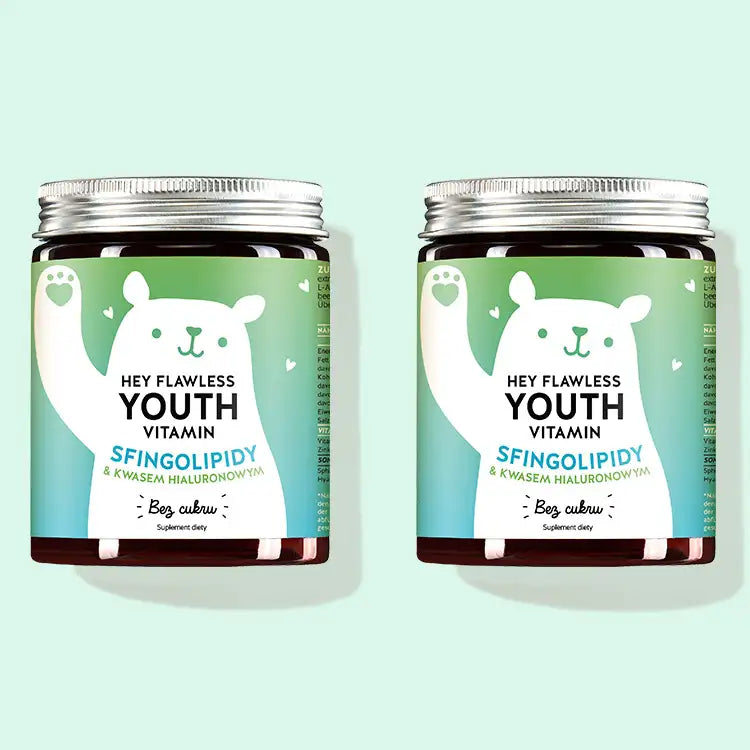The Hey Flawless Youth Vitamins with Ceramides by Bears with Benefits jako 2-miesięczna kuracja.