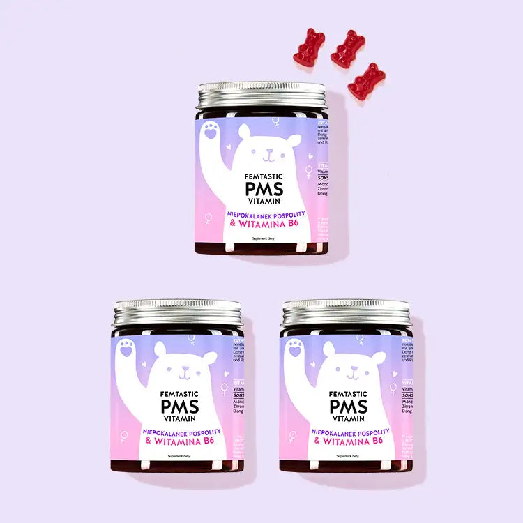 Femtastic PMS Vitamins with Monk's Pepper firmy Bears with Benefits jako 3-miesięczna kuracja.