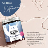 Oto jak działają witaminy Super Snooze Sleep Vitamins z witaminą B6: przyczyniają się do prawidłowego funkcjonowania układu nerwowego, pomagają regulować aktywność hormonalną i pomagają zmniejszyć senność w ciągu dnia.