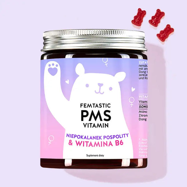 Zdjęcie przedstawia puszkę produktu Femtastic PMS with Monk's Pepper firmy Bears with Benefits.