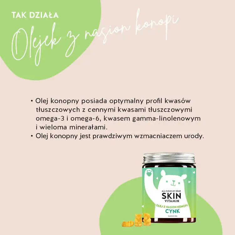 Olej konopny posiada optymalny profil kwasòw tluszczowych z cennymi kwasami tluszczowymi omega-3 i omega-6, kwasem gamma-linolenowym i wieloma mineralami.